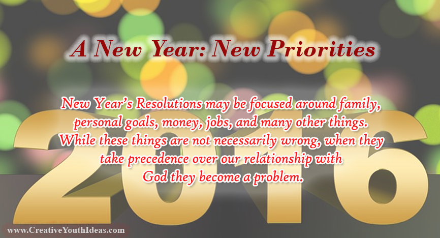 A New Year - New Priorities